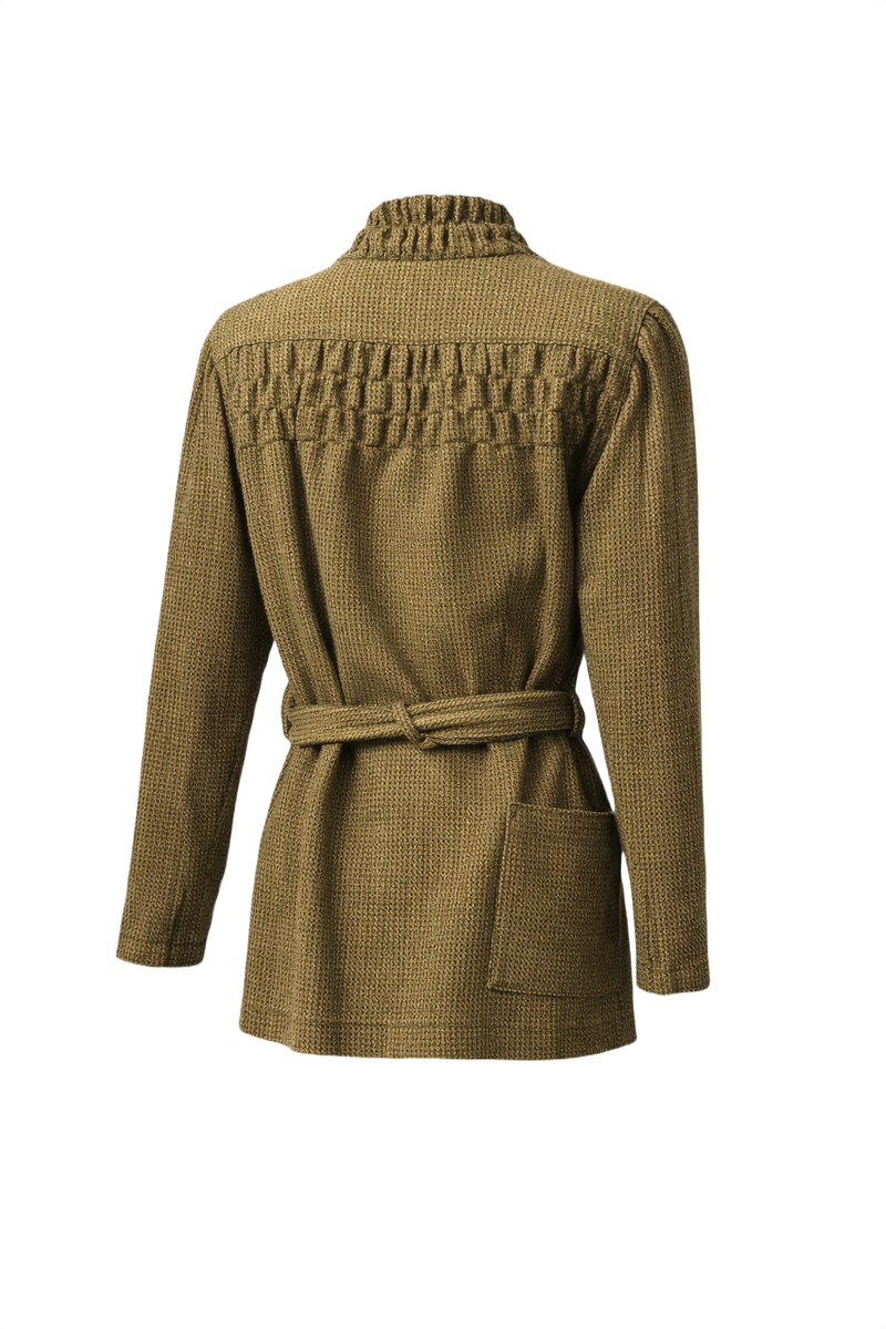 1980s Tan Wool Jacket - Back View