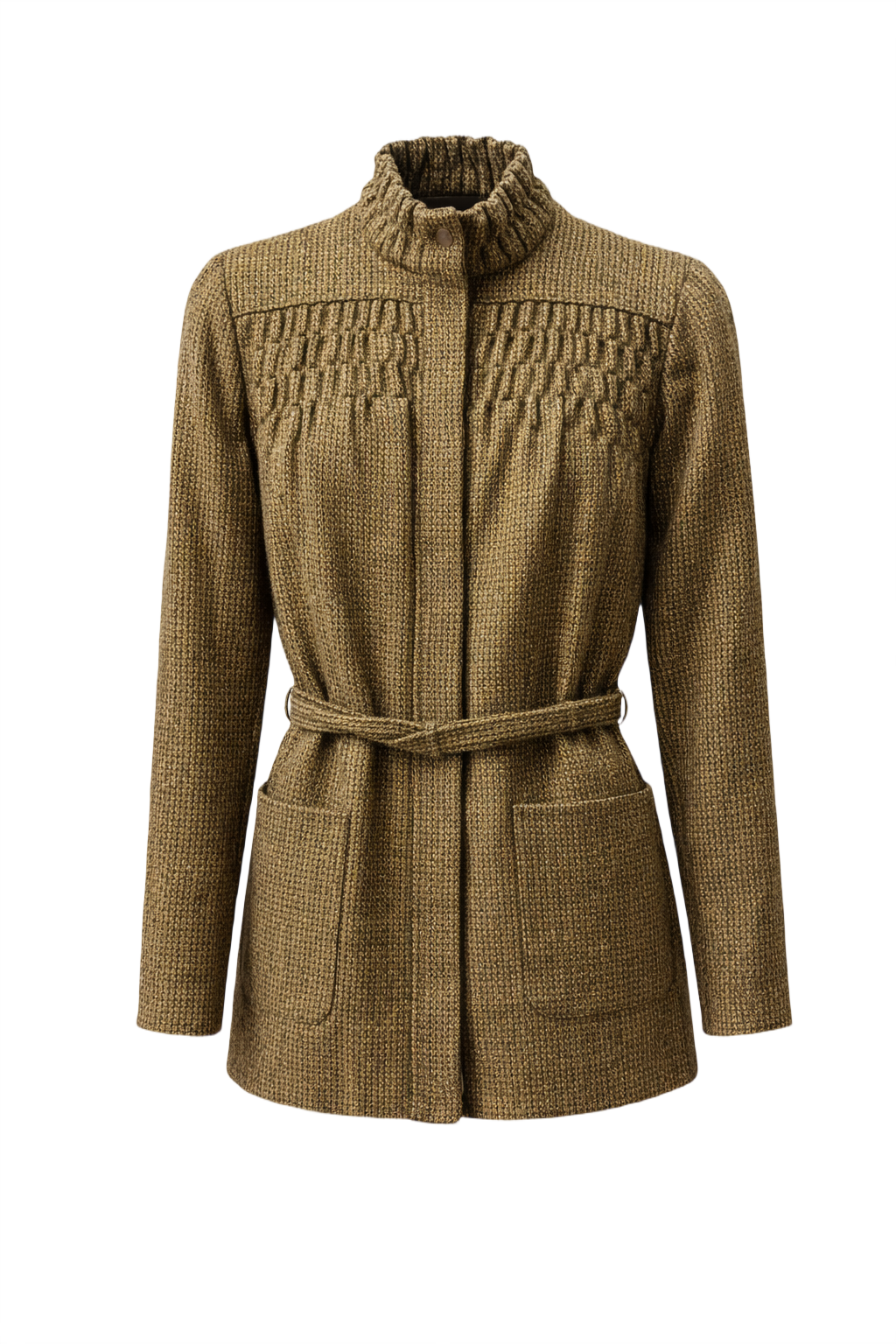 1980s Tan Wool Jacket - Front View