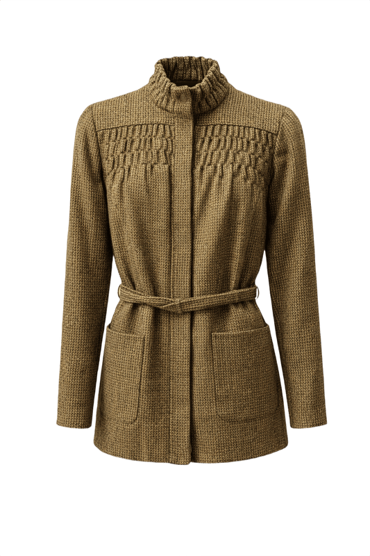 1980s Tan Wool Jacket - Front View