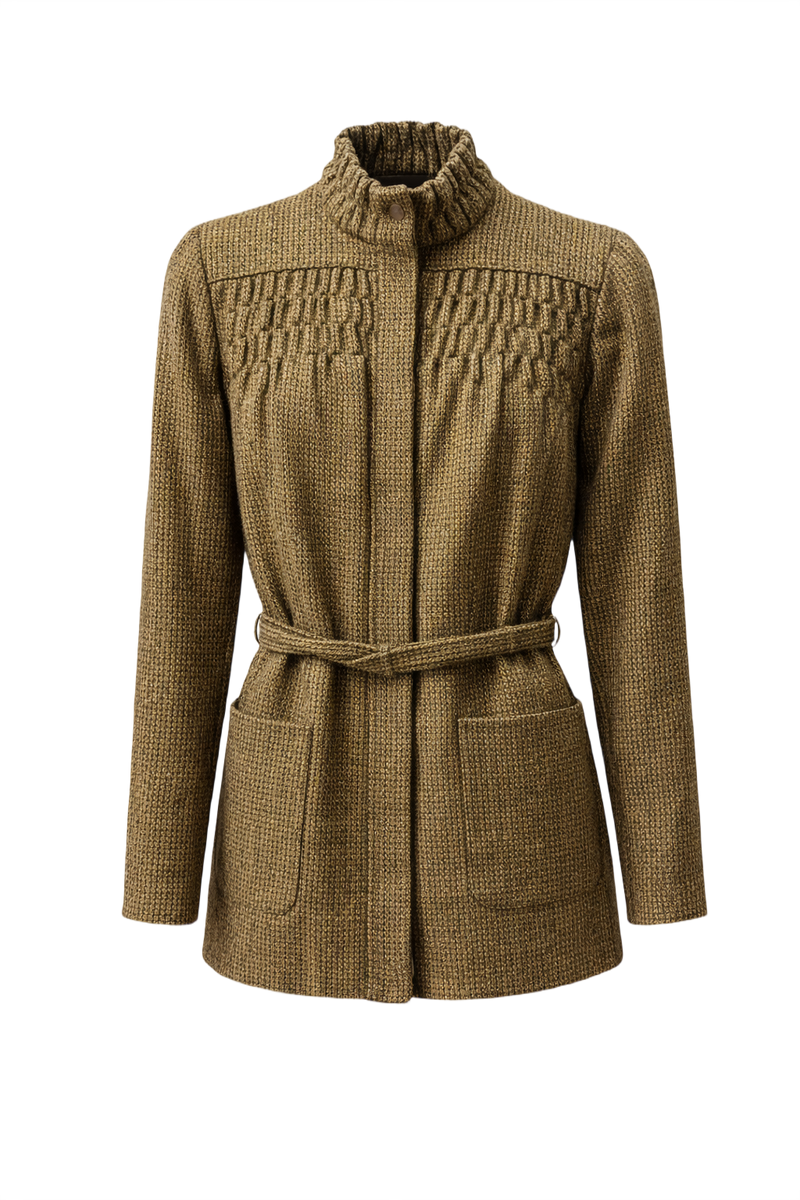 1980s Tan Wool Jacket - Front View