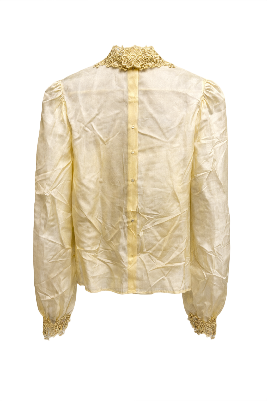 1950s Ivory Silk Blouse - Back View