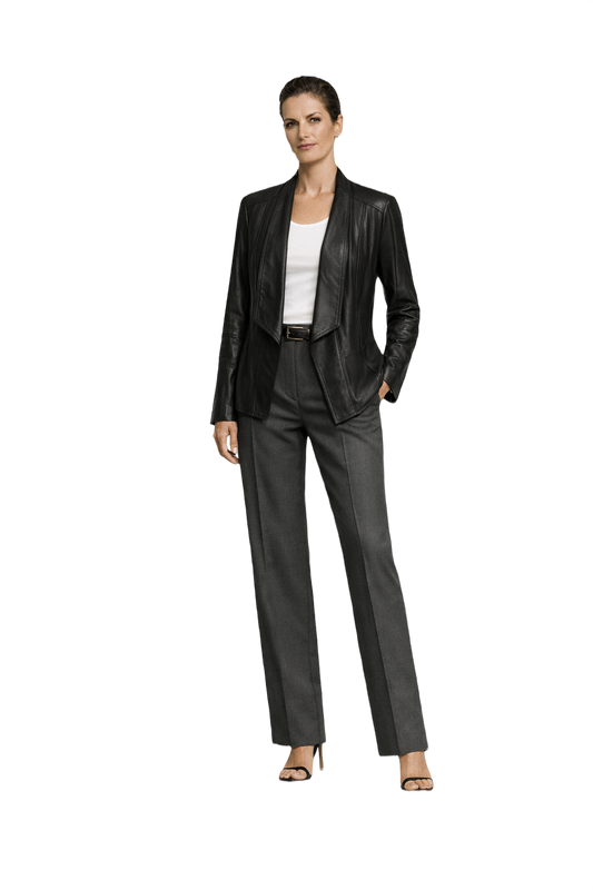 1990s Black Leather Jacket - Model