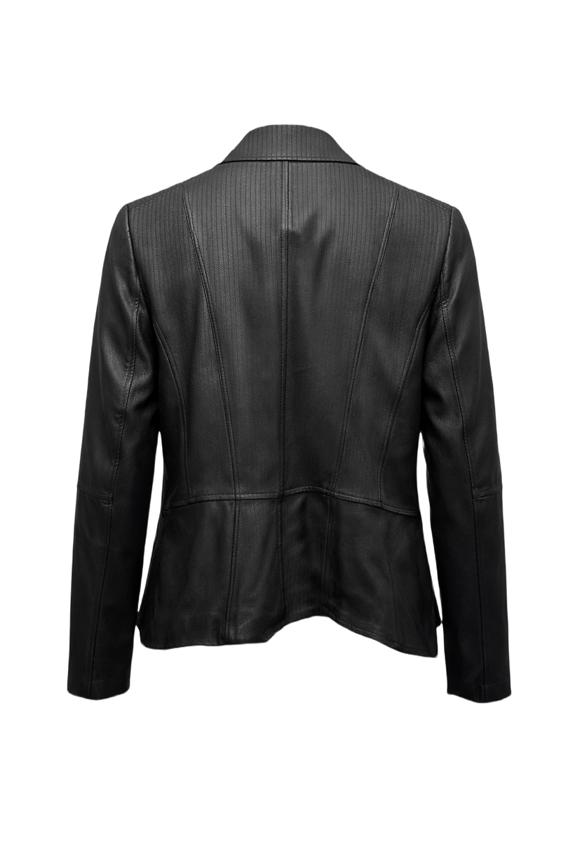 1990s Black Leather Jacket - Back View