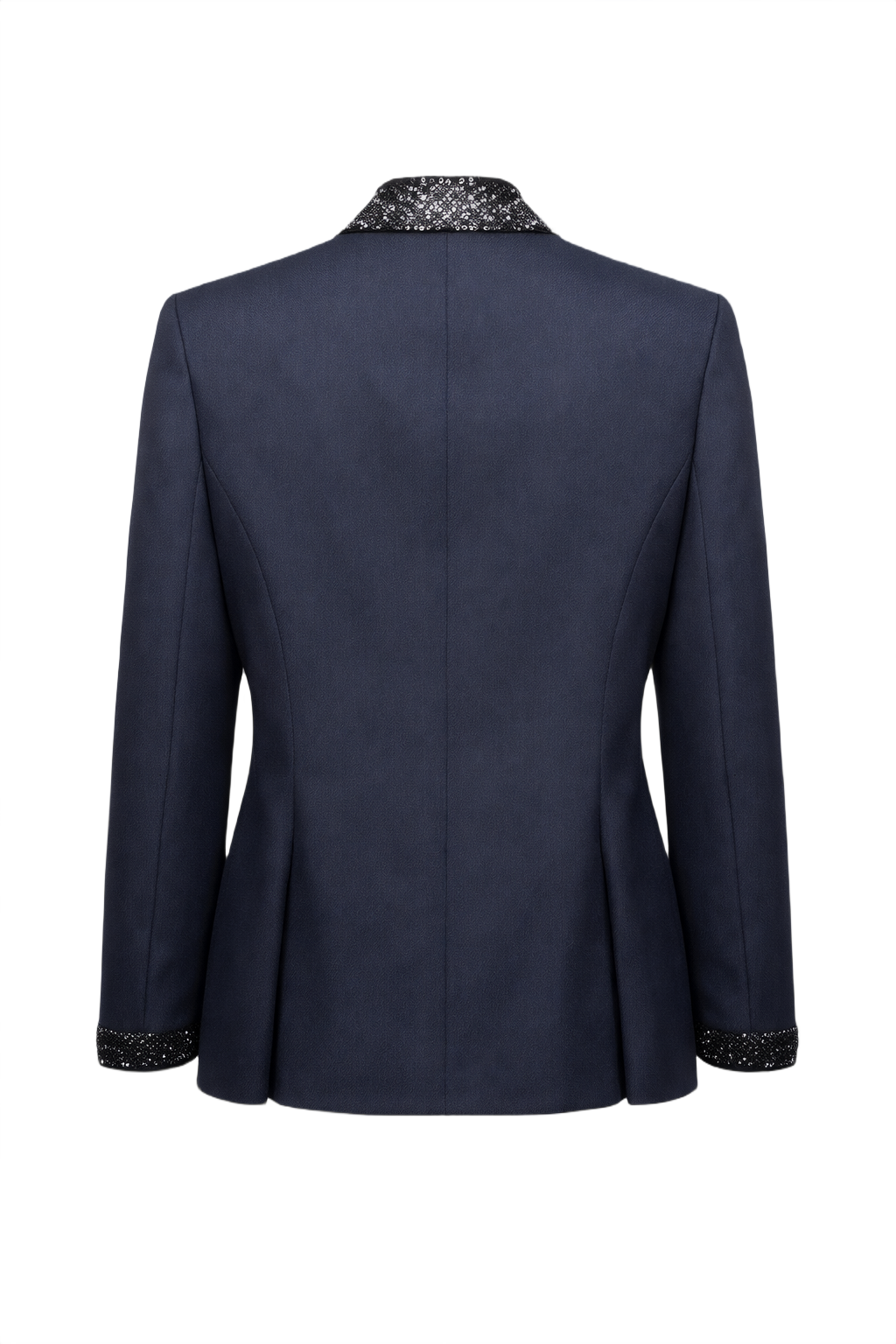 1980s Navy Wool Blend Jacket - Back View