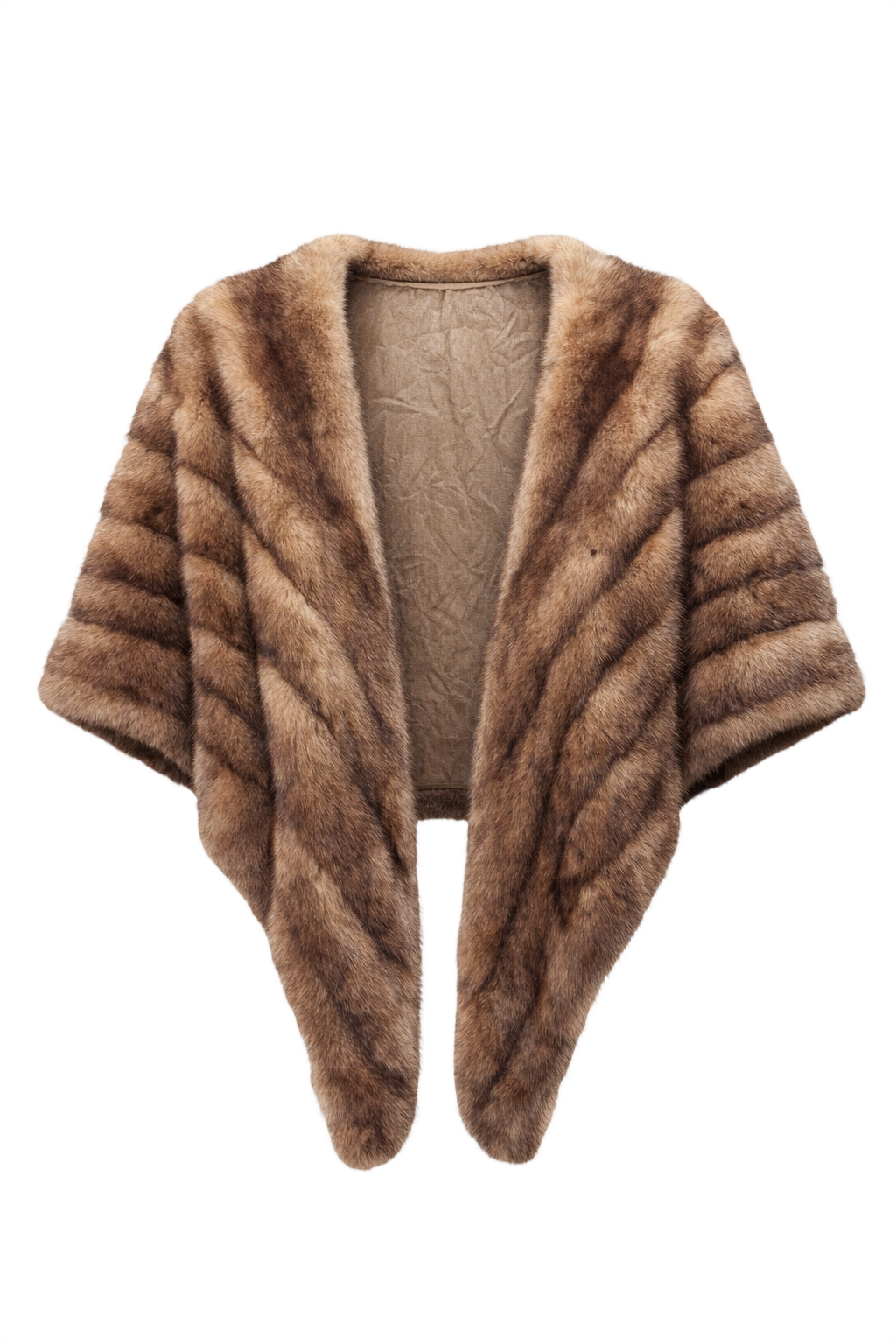 1950s Brown Fur Stole - Front View