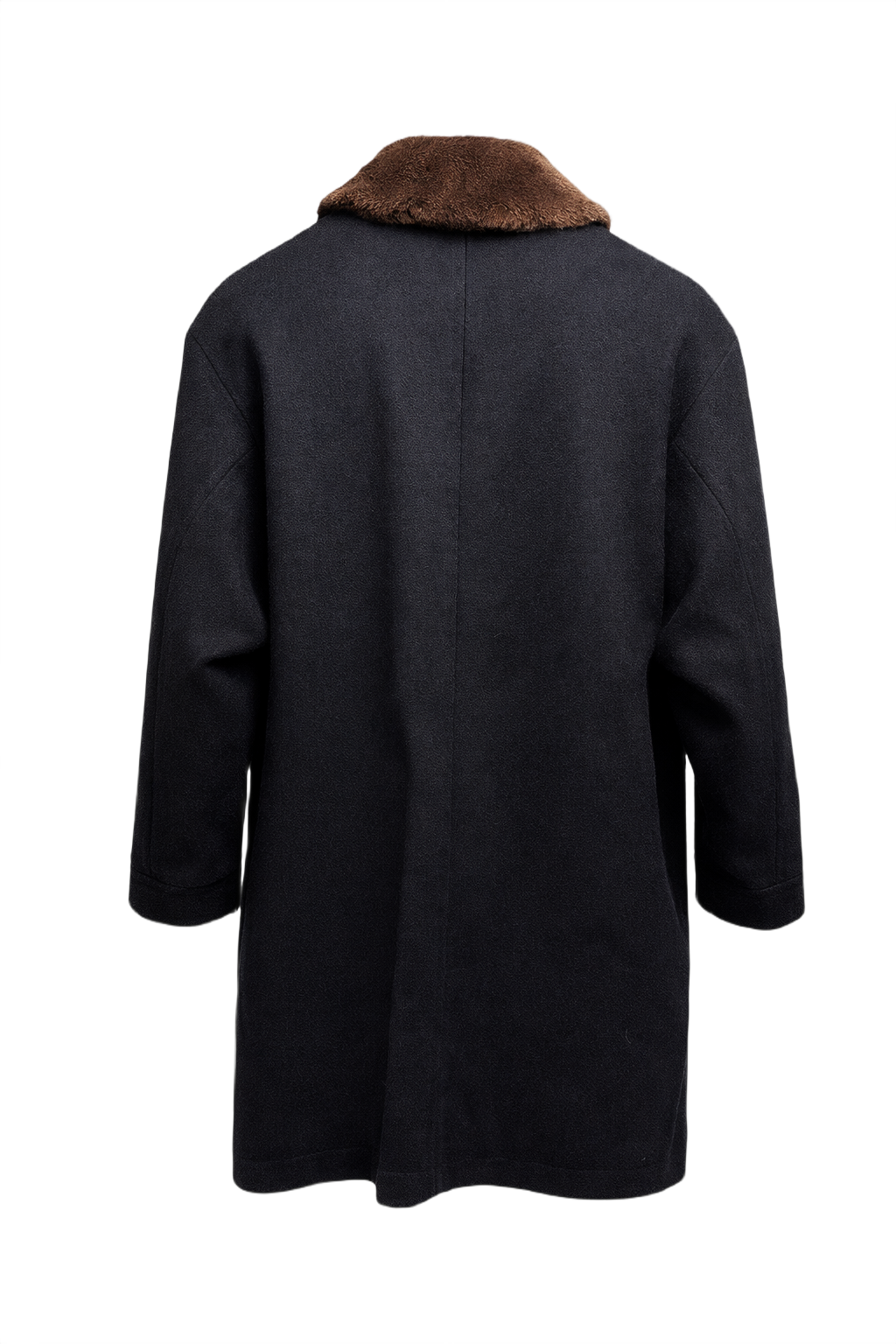 1960s Black Wool Coat - Back View