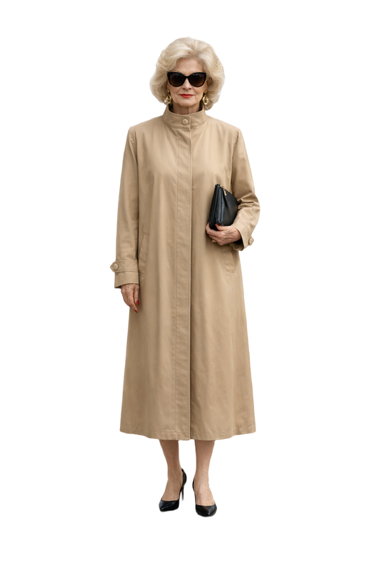 1980s Beige Cotton Coat - Model