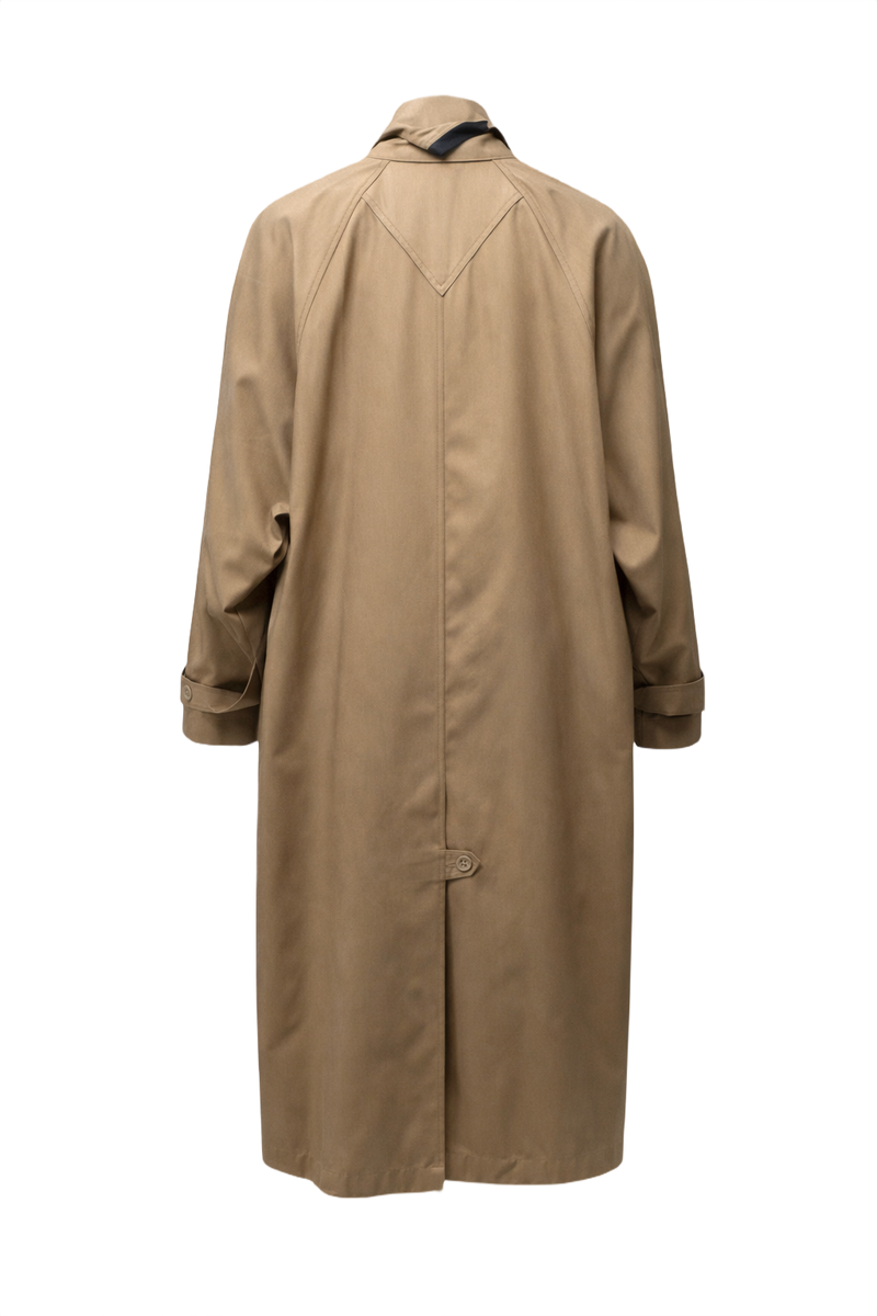 1980s Beige Cotton Coat - Back View