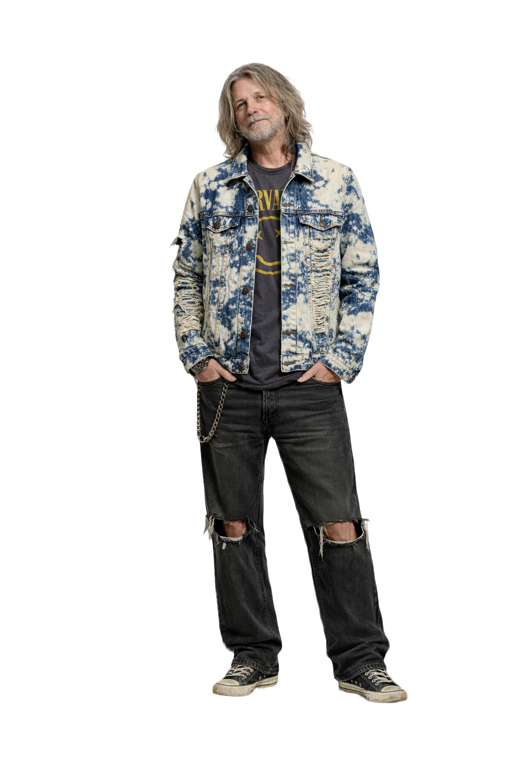 1990s Blue Denim Jacket - Model