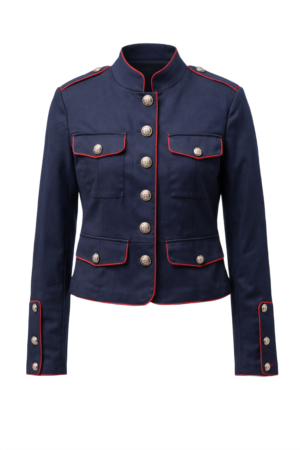 1990s Navy Blue Cotton Jacket - Front View