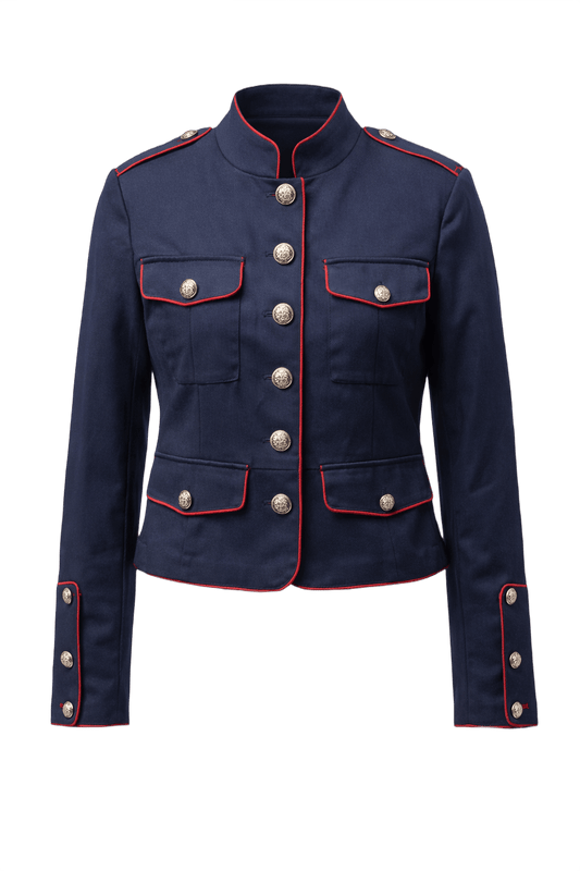 1990s Navy Blue Cotton Jacket - Front View