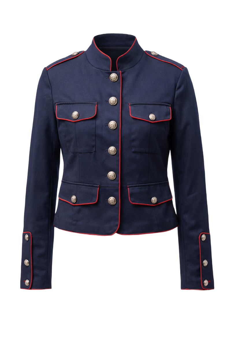 1990s Navy Blue Cotton Jacket - Front View
