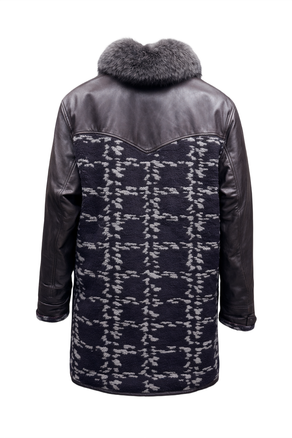 1980s Dark Purple Wool Coat - Back View