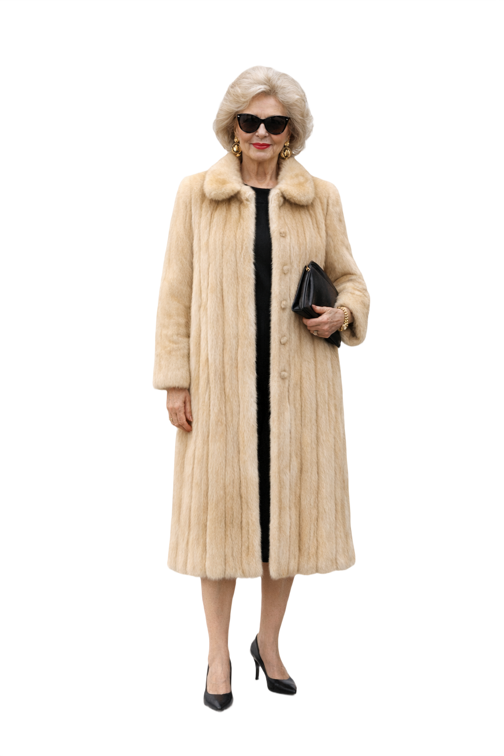 1980s Beige Fur Coat - Model