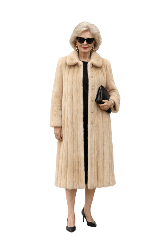 1980s Beige Fur Coat - Model