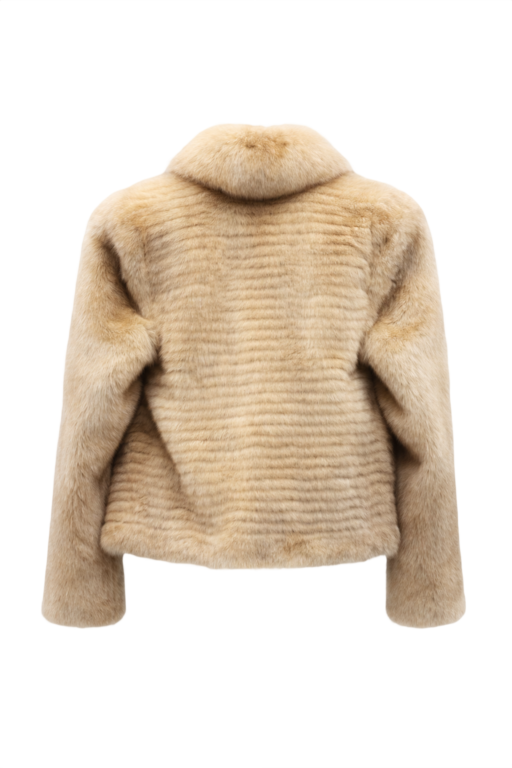 1980s Cream Fur Coat - Back View