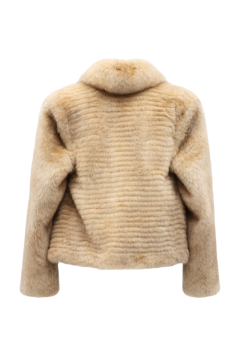 1980s Cream Fur Coat - Back View