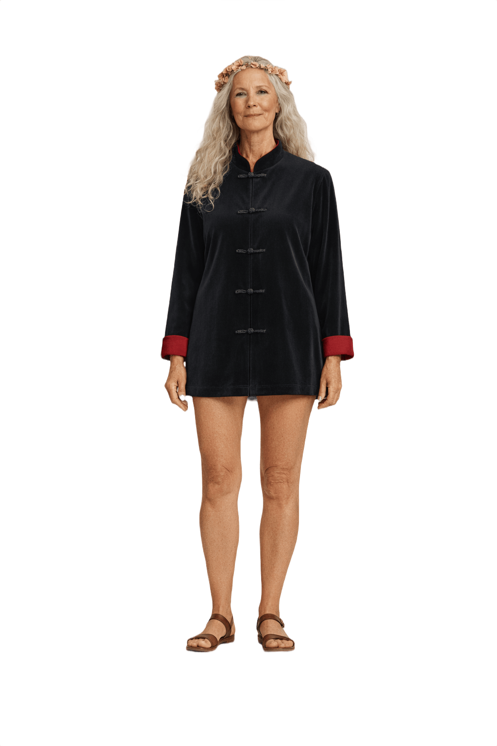 1970s Black Velvet Jacket - Model