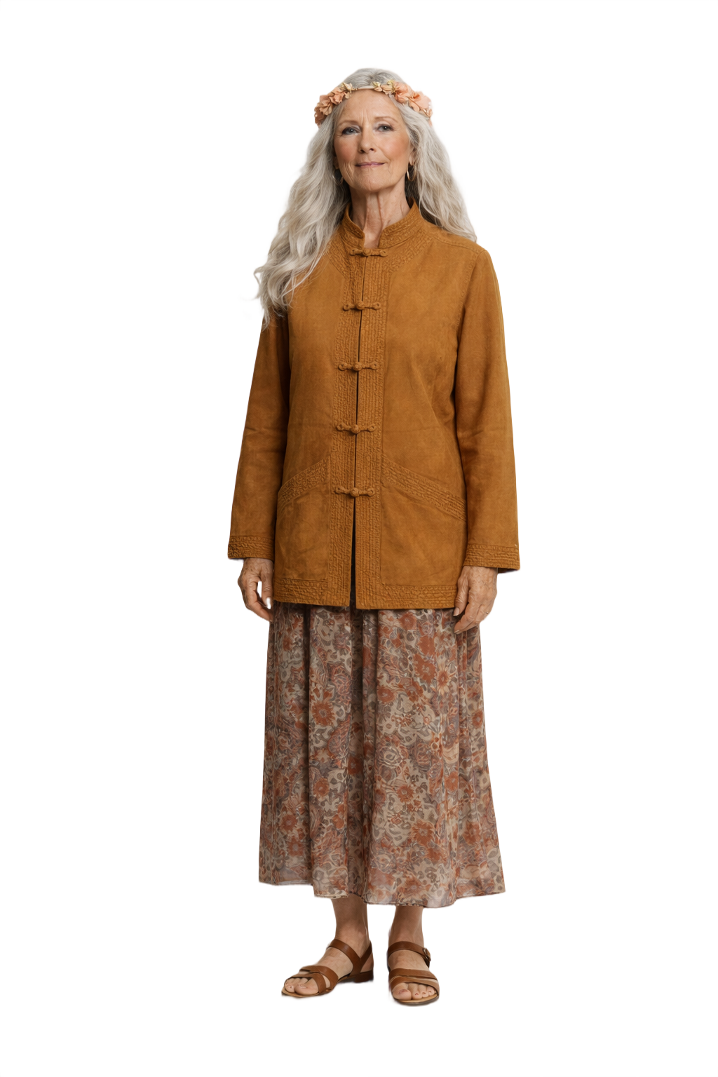 1970s Brown Cotton Jacket - Model