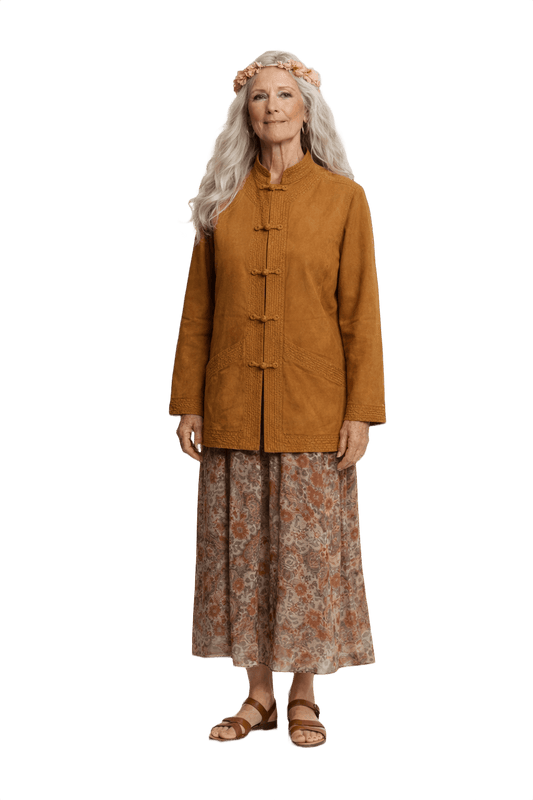 1970s Brown Cotton Jacket - Model