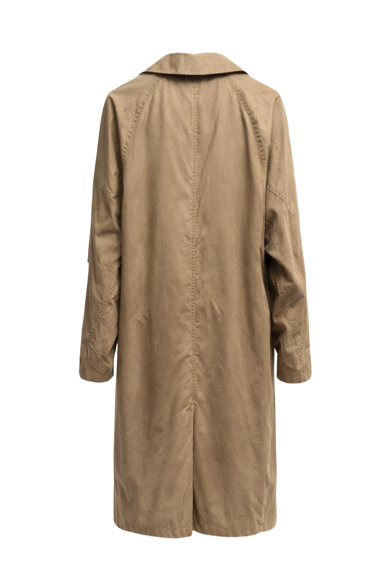 1980s Beige Cotton Coat - Back View