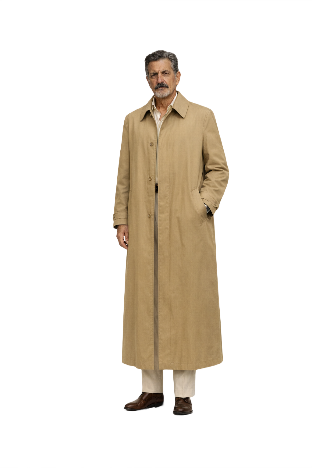 1980s Beige Cotton Coat - Model