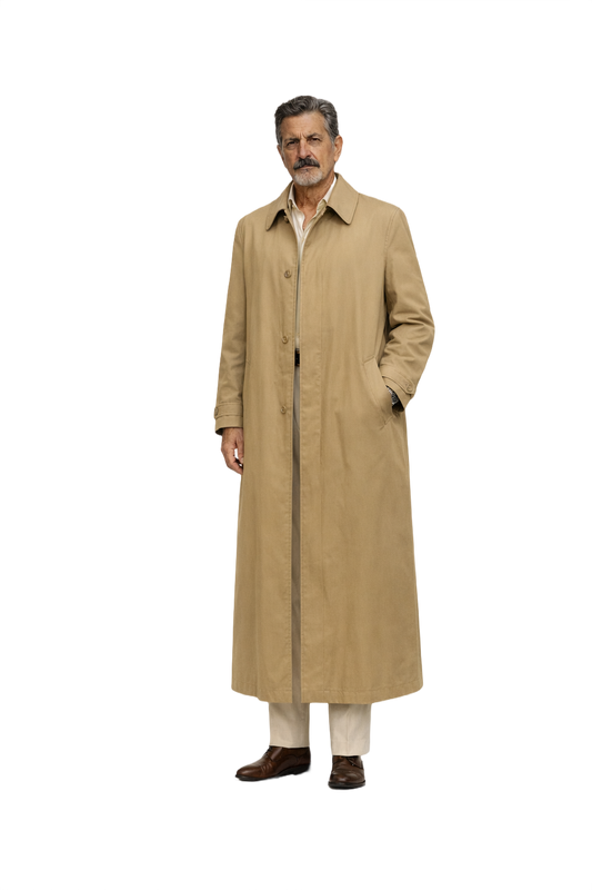 1980s Beige Cotton Coat - Model