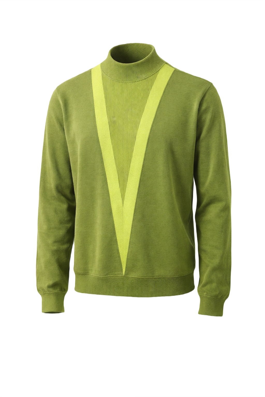 1960s Olive Green Cotton Sweater - Front View