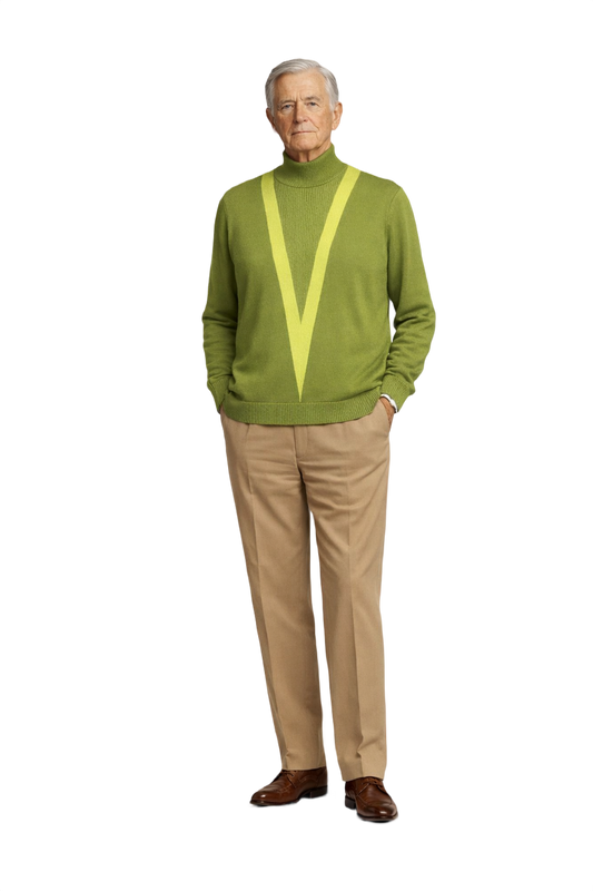 1960s Olive Green Cotton Sweater - Model