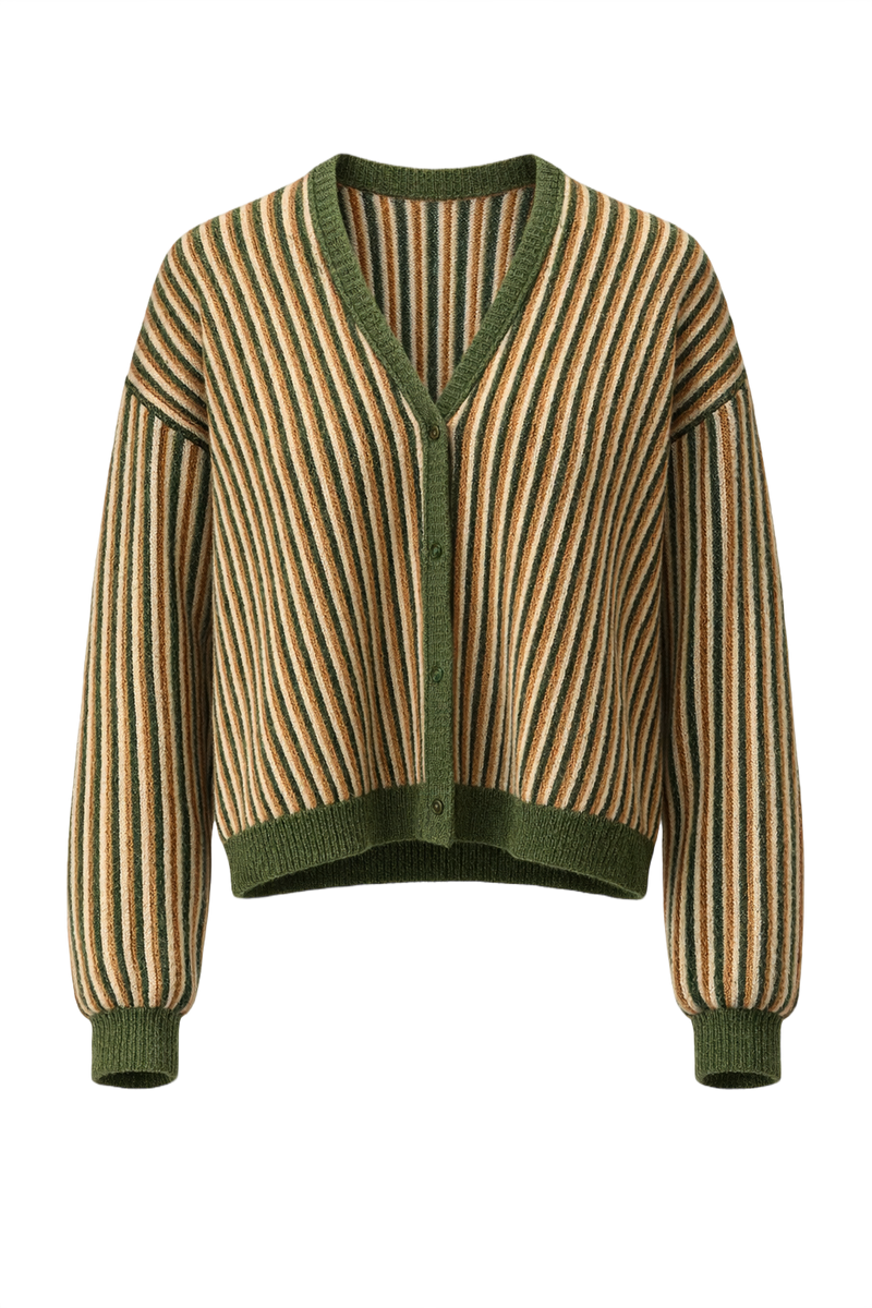 1960s Olive Green Wool Sweater - Front View