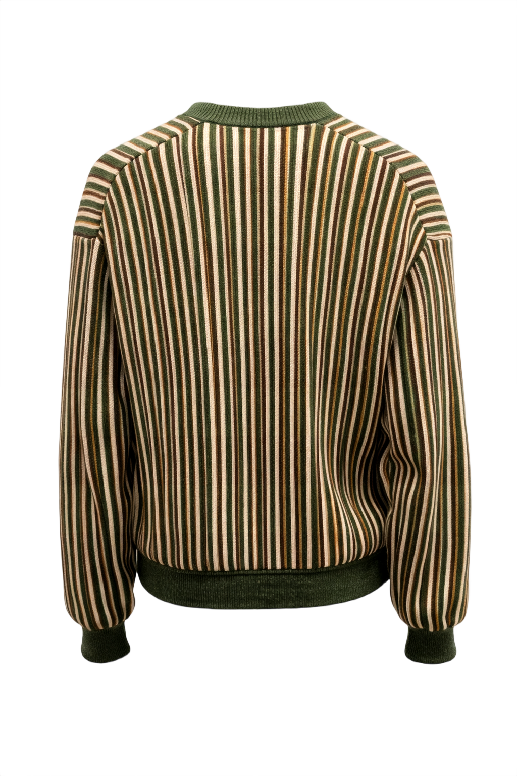 1960s Olive Green Wool Sweater - Back View
