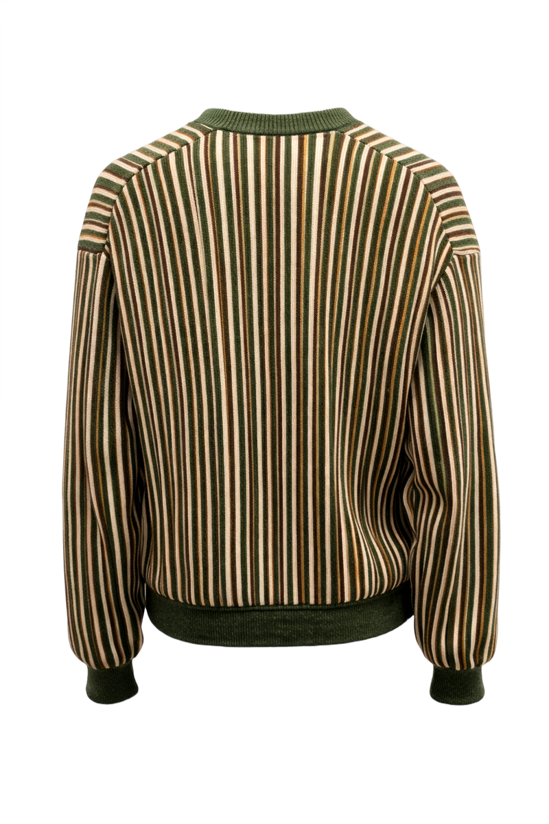 1960s Olive Green Wool Sweater - Back View