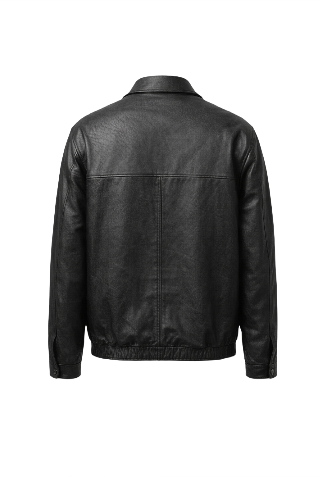 1990s Black Leather Mens Jacket - Back View