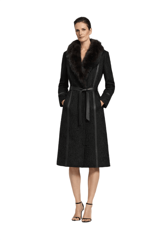 1990s Black Fur Coat - Model