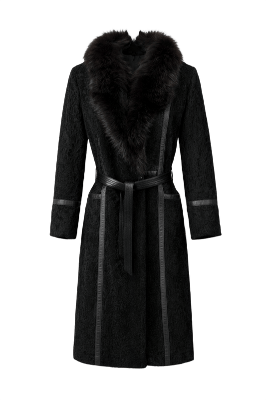 1990s Black Fur Coat - Front View