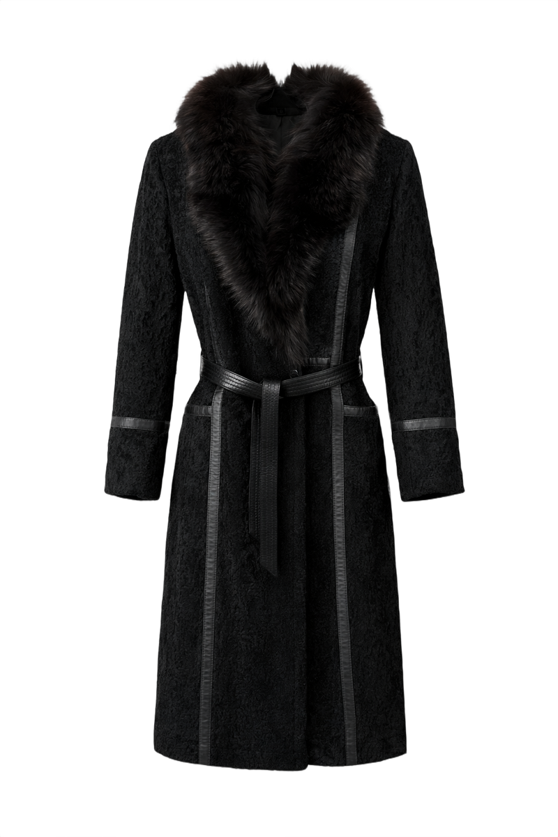 1990s Black Fur Coat - Front View