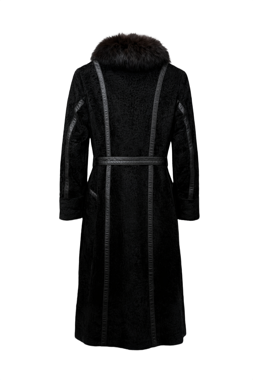 1990s Black Fur Coat - Back View