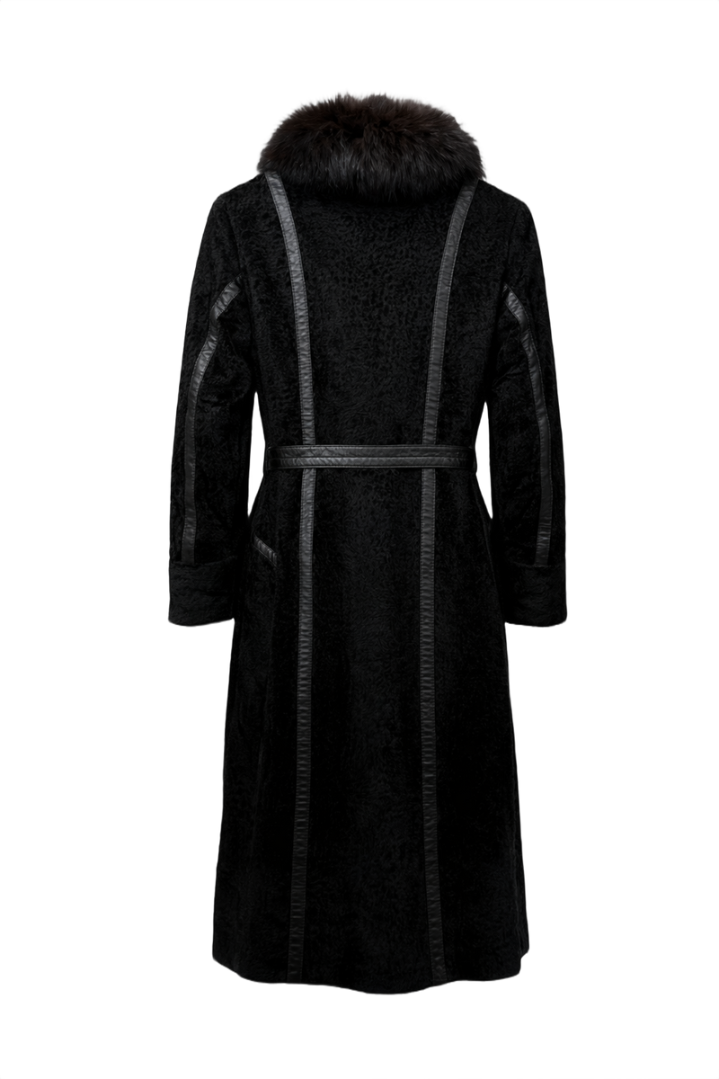 1990s Black Fur Coat - Back View