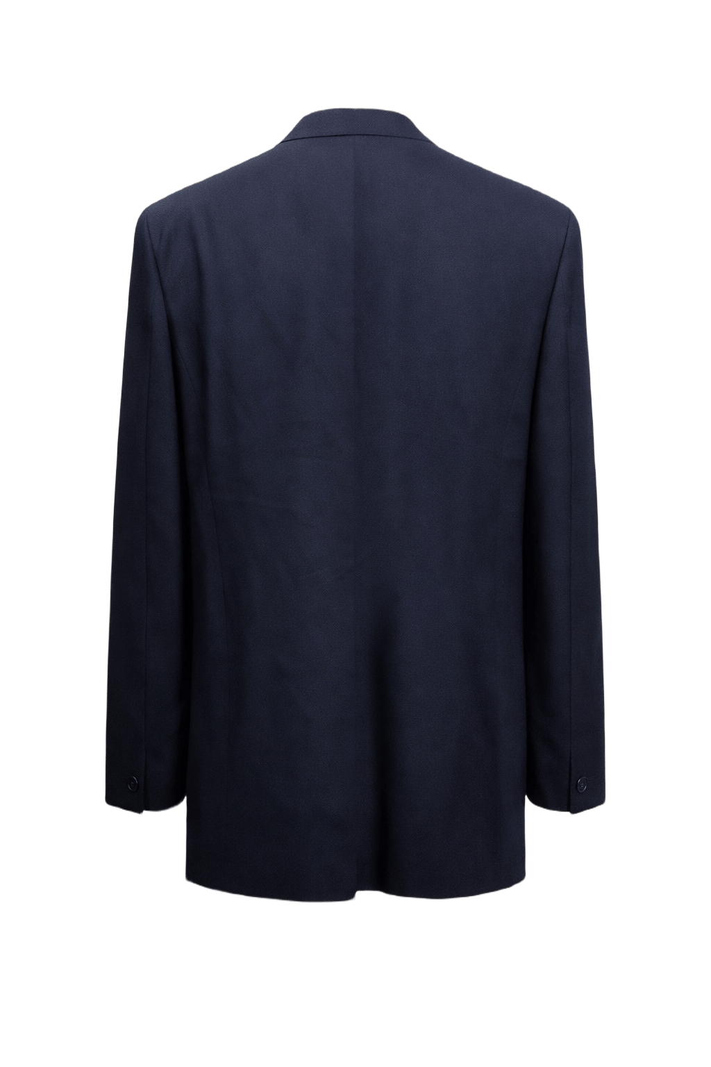 1980s Navy Blue Wool Blazer - Back View