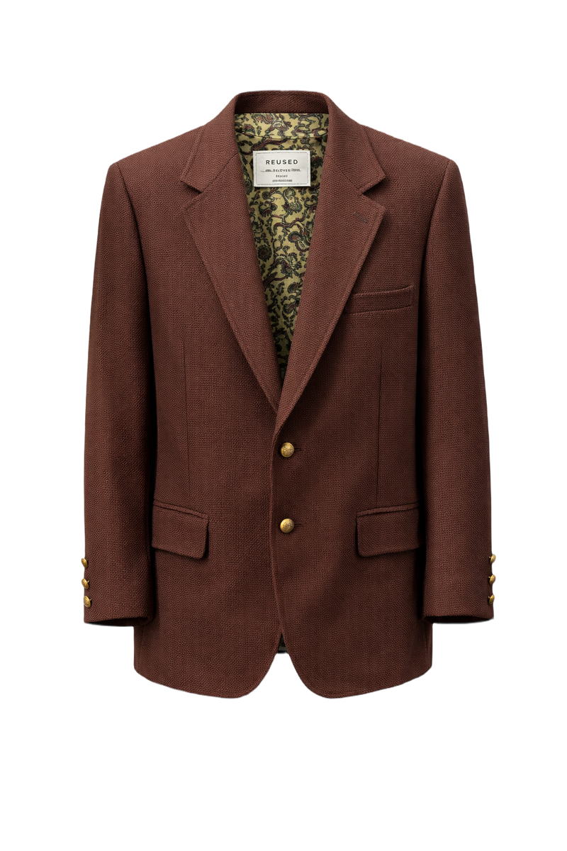 1960s Brown Wool Blazer - Front View