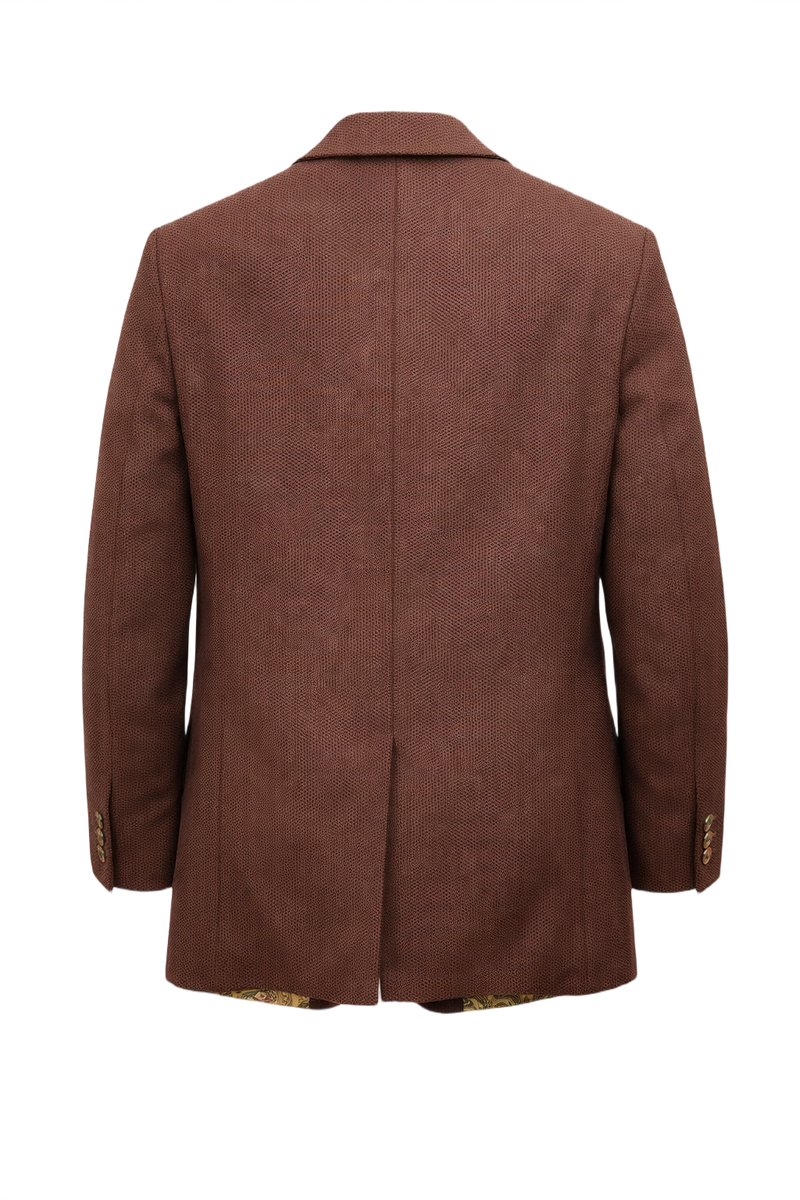 1960s Brown Wool Blazer - Back View
