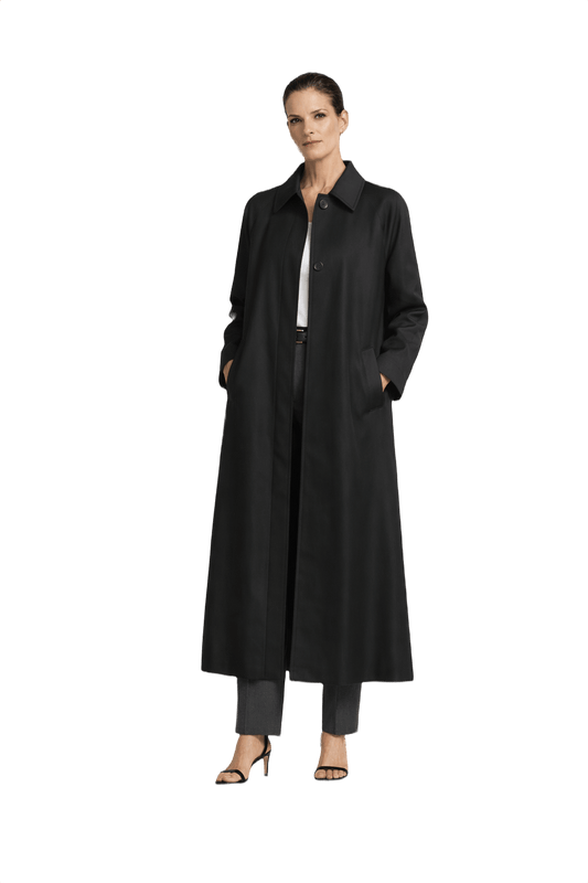 1990s Black Wool Coat - Model