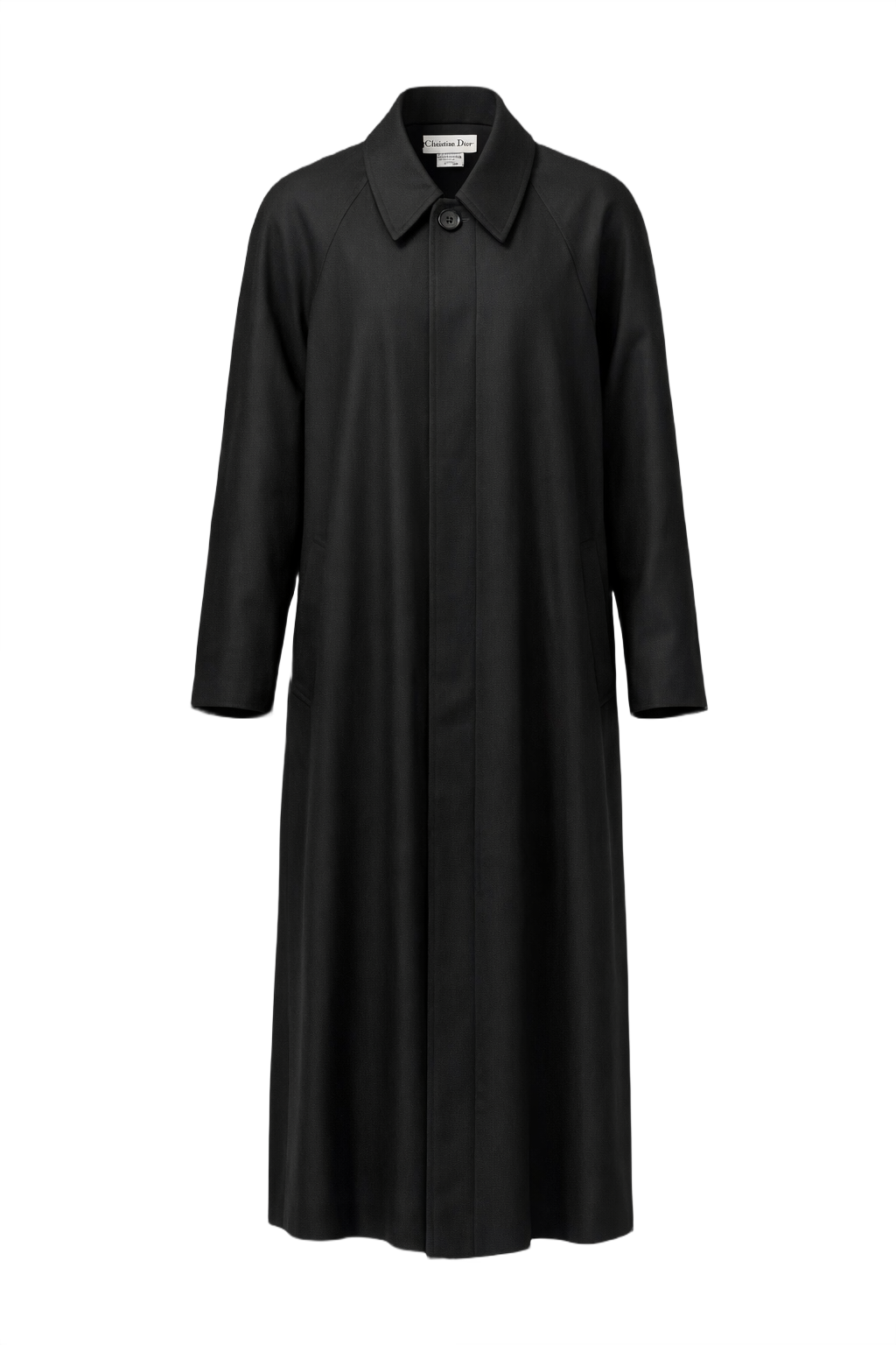 1990s Black Wool Coat - Front View