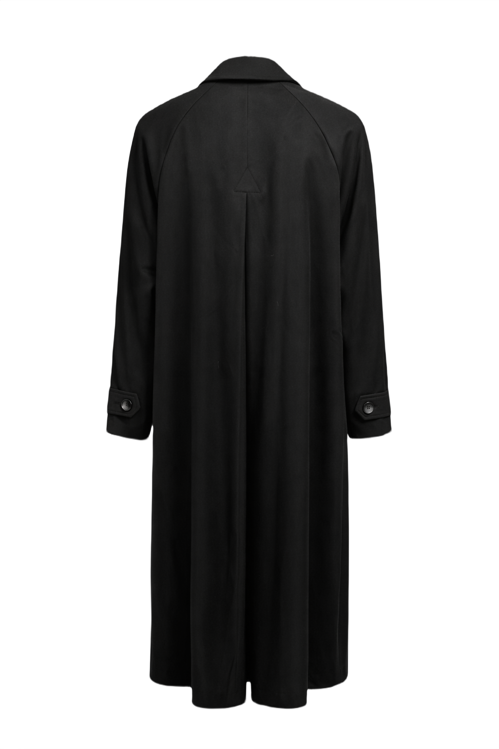 1990s Black Wool Coat - Back View