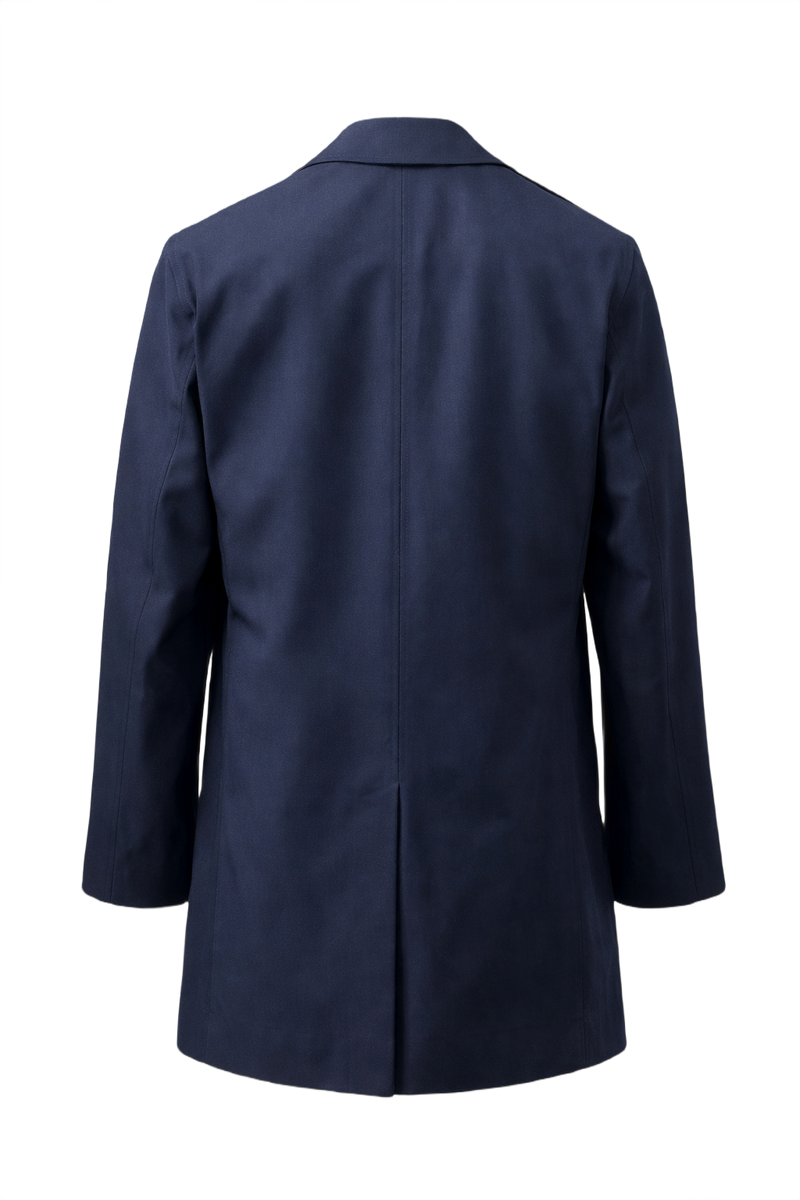 1940s Navy Blue Wool Coat - Back View