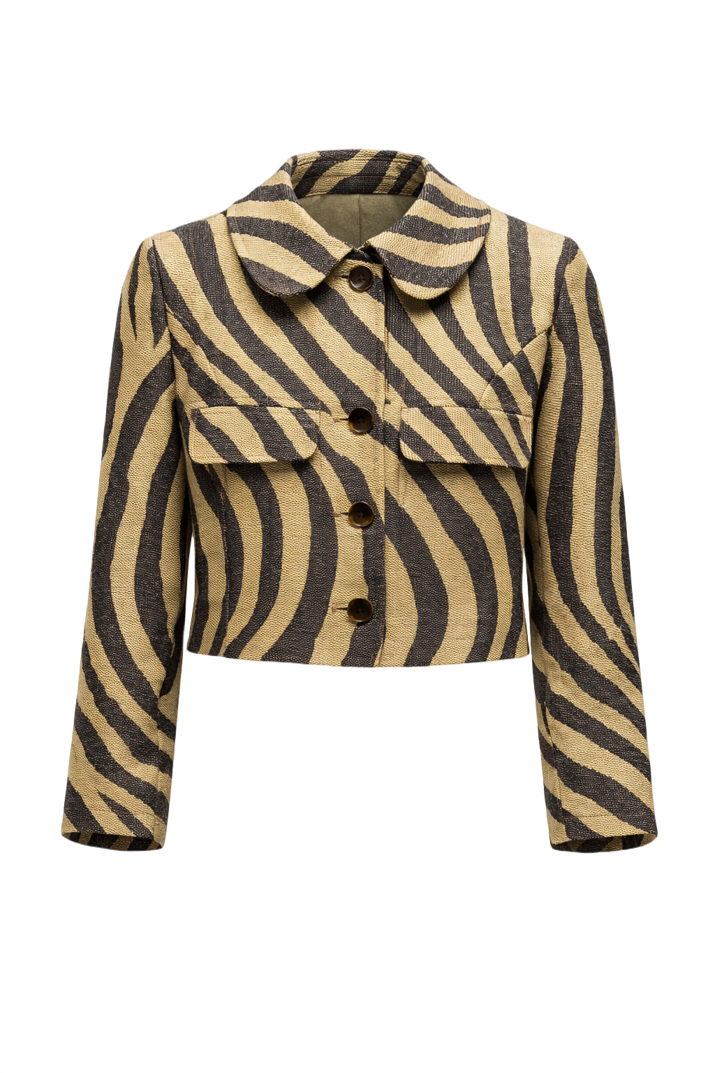 1980s Tan Wool Blend Jacket - Front View