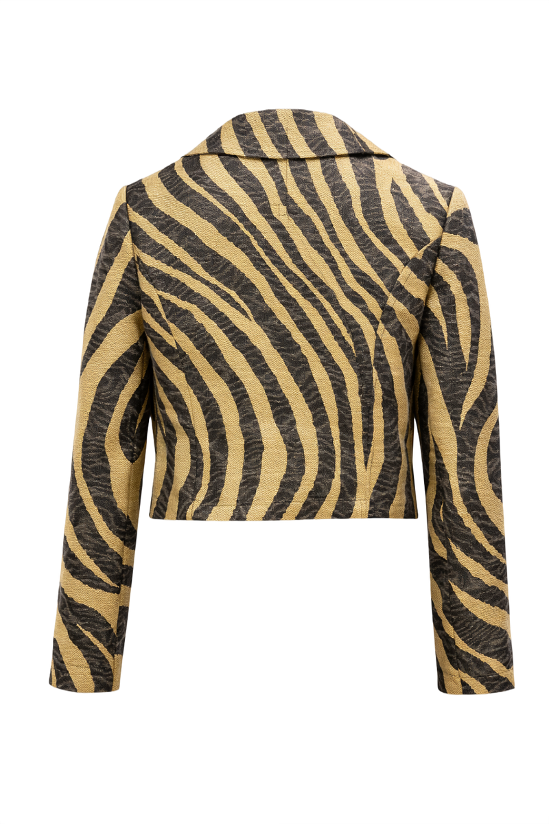 1980s Tan Wool Blend Jacket - Back View