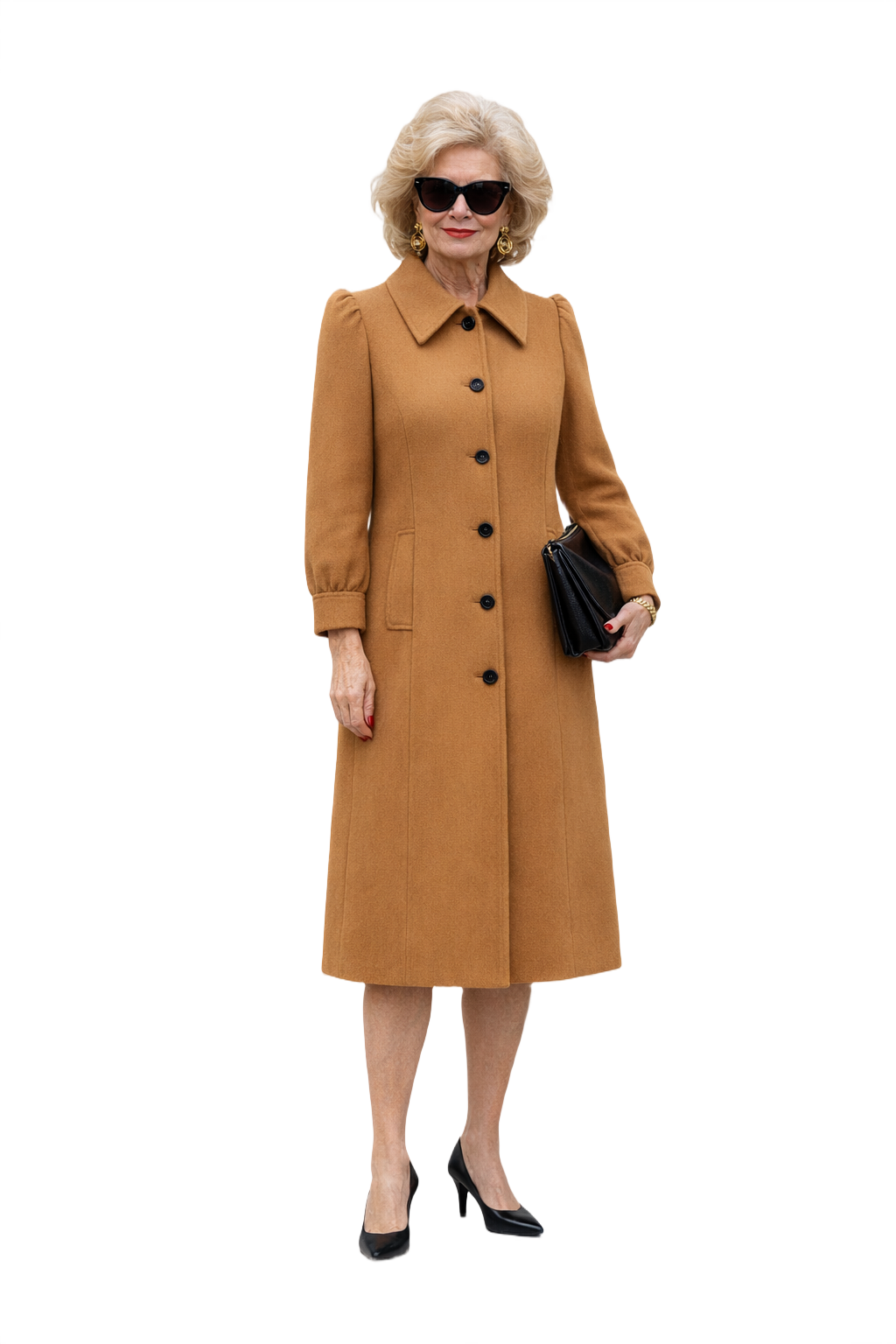 1980s Camel Wool Coat - Model