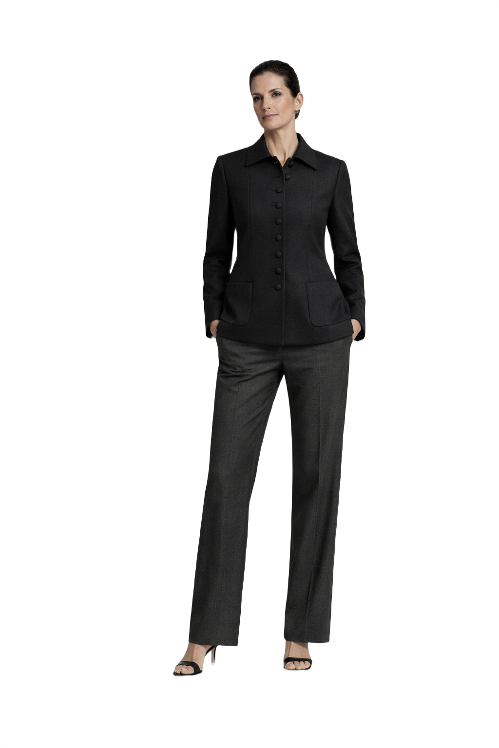 1990s Black Wool Blazer - Model