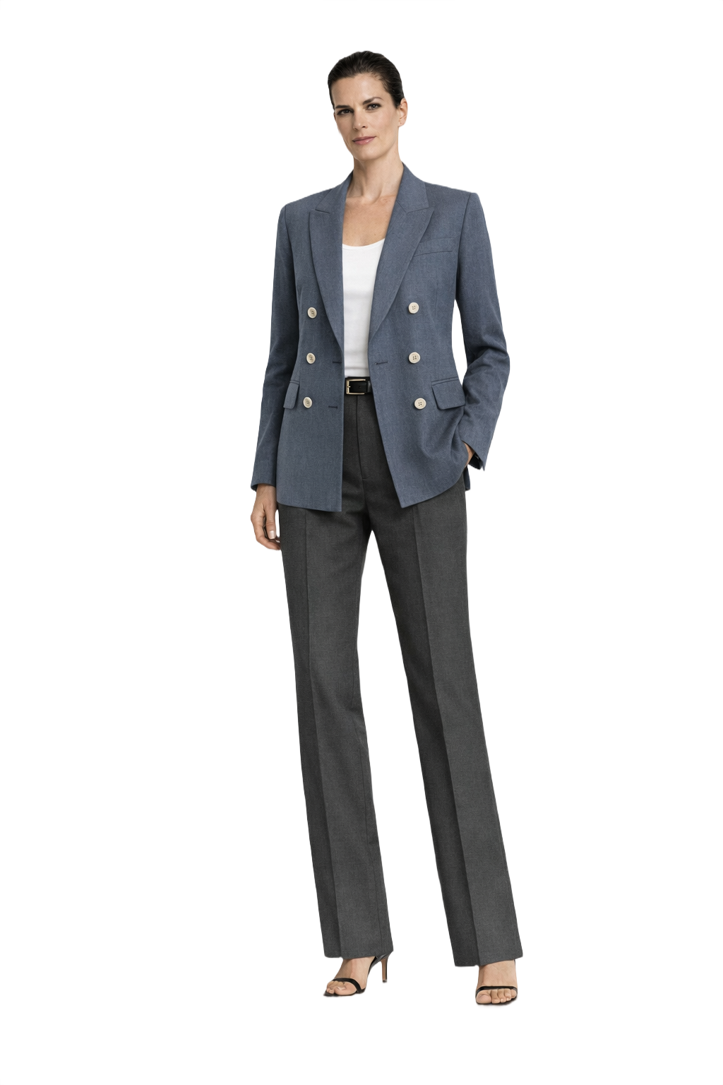 1990s Dark Blue Linen Blazer - Model